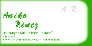 aniko mincz business card